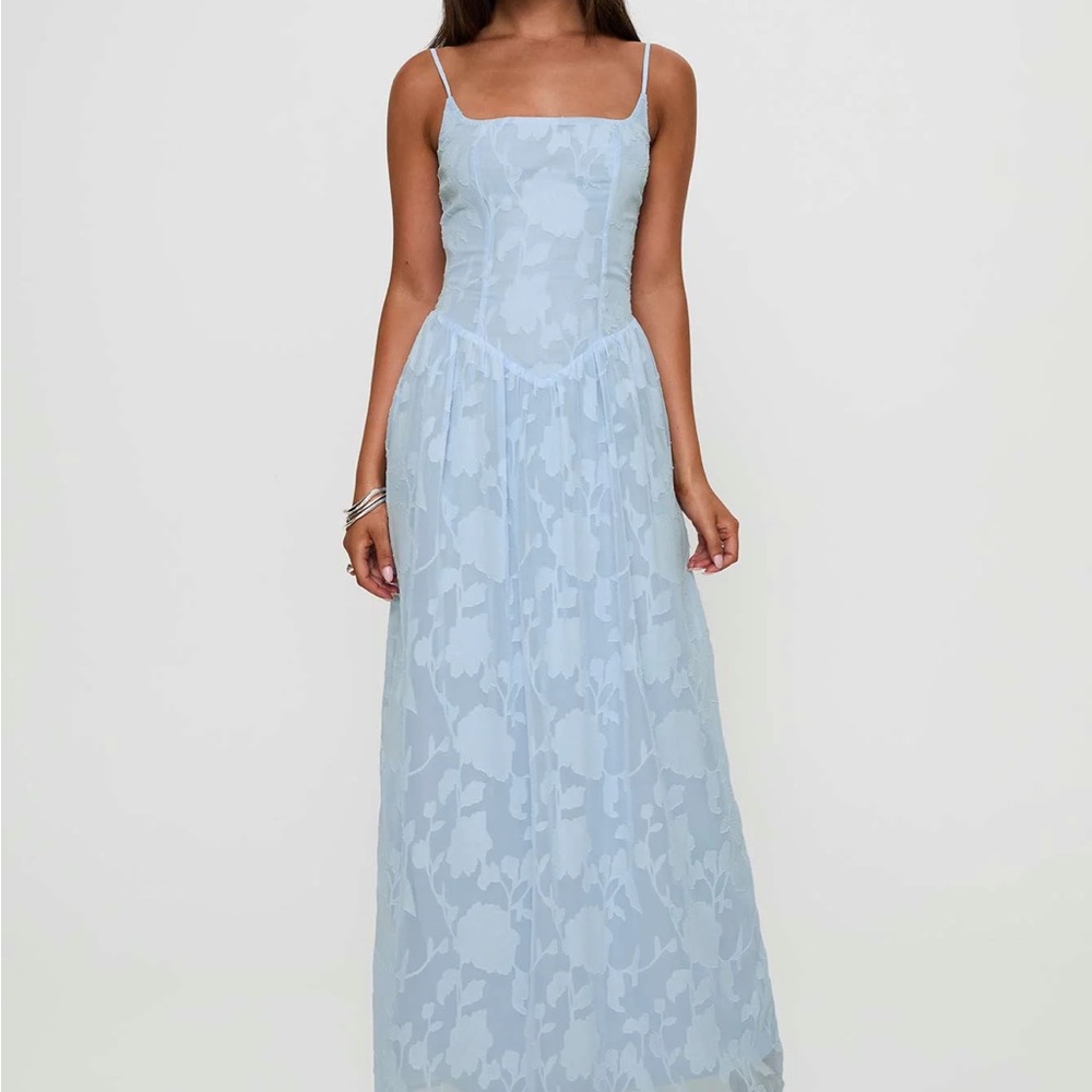 Princess Polly Light Blue Floral Maxi Dress